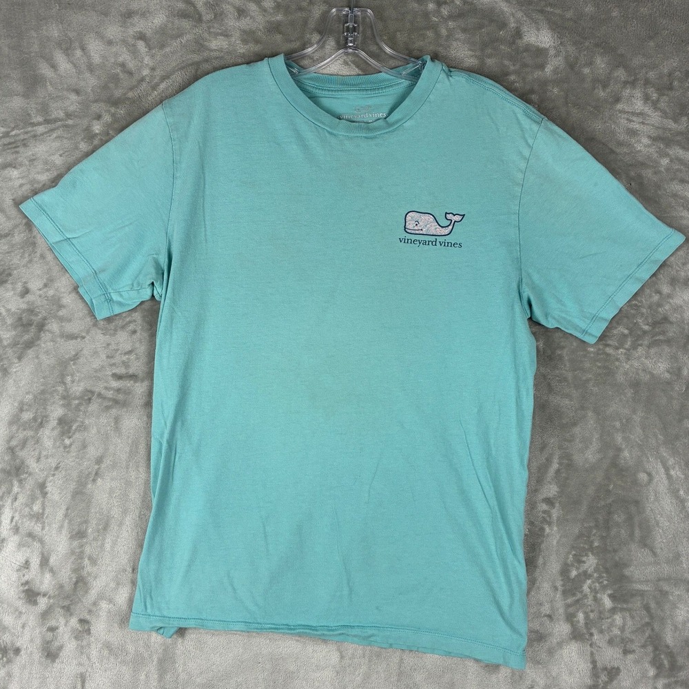 Vineyard Vines Mens S Turquoiseโ Fish Scale Whale Graphic Short Sleeve T-Shirt